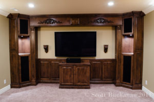 Knotty alder stainded enterainment center