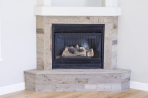 Barn wood with a 36 inch gas fire place